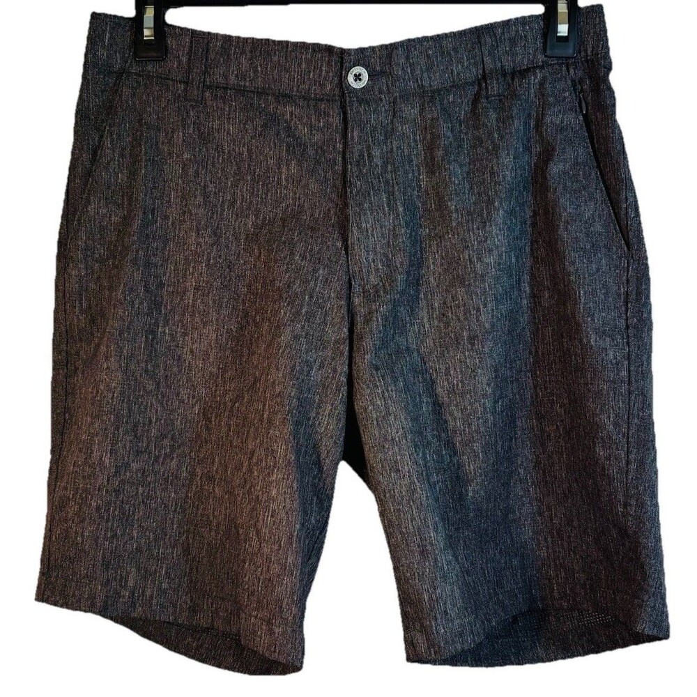 SWISS+TECH Stretch Mens 34 Heathered Dark Gray Classic Casual Golf Shorts